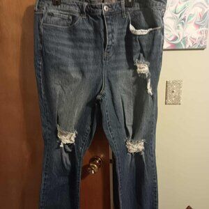 NWT Torrid Jeans Size 18 TALL Distressed High Rise Straight